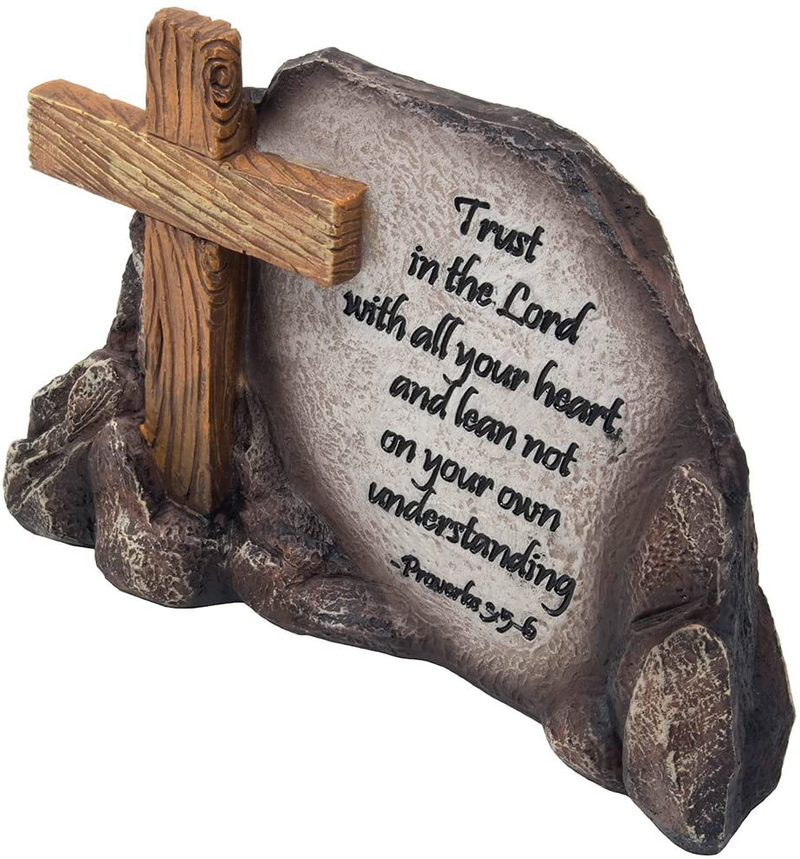 LiaoYSS Decorative Holy Cross Desktop Plaque Figurine for Religious and Christian Rustic Decor As Spiritual Decorations with Faith in God Bible Verse As Inspirational Easter Home & Garden > Decor > Seasonal & Holiday Decorations& Garden > Decor > Seasonal & Holiday Decorations LiaoYSS   
