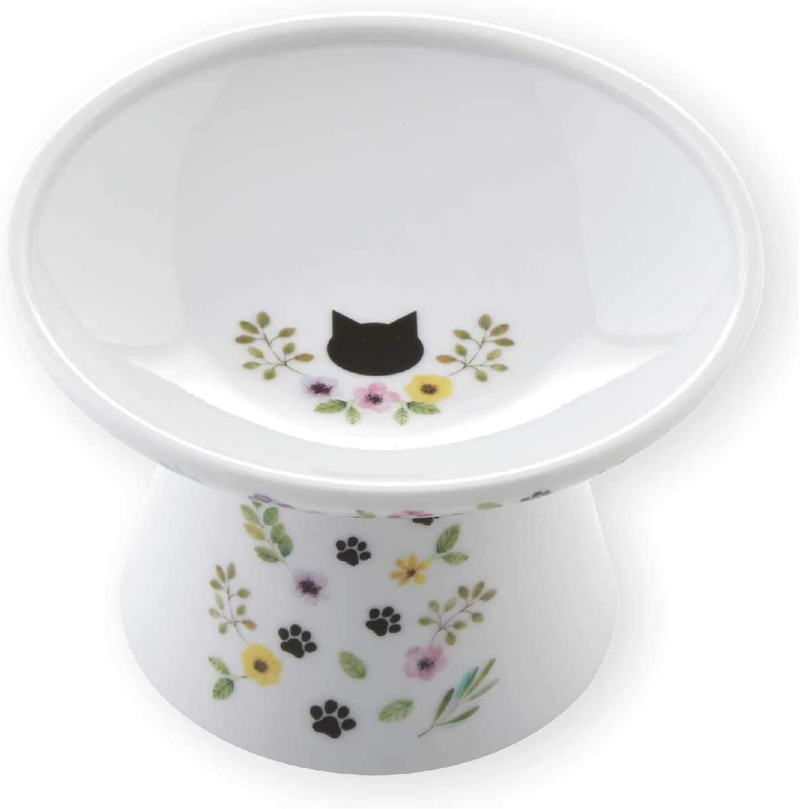 Extra Wide Raised Cat Food Bowl Animals & Pet Supplies > Pet Supplies > Cat Supplies Necoichi Botanical Garden Limited Edition  