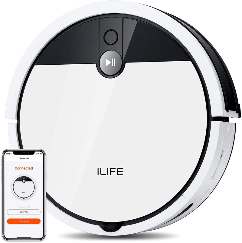 ILIFE V3s Pro Robot Vacuum Cleaner, Tangle-free Suction , Slim, Automatic Self-Charging Robotic Vacuum Cleaner, Daily Schedule Cleaning, Ideal For Pet Hair，Hard Floor and Low Pile Carpet