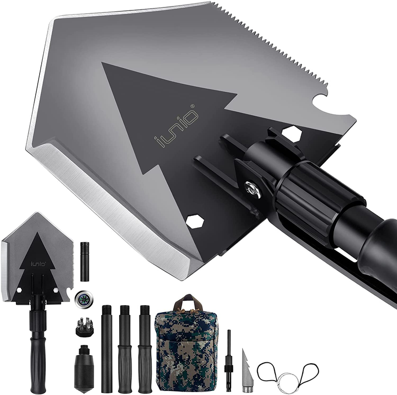 Iunio Folding Shovel, 38'' Camping Shovel, Survival Multitool, Foldable Entrenching Tool, Portable Collapsible Spade, Off-Roading E-Tool Kit, for Camping, Backpacking, Trenching, Car Emergency Sporting Goods > Outdoor Recreation > Camping & Hiking > Camping Tools iunio   