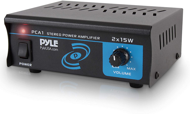 Home Audio Power Amplifier System 2X40W Mini Dual Channel Sound Stereo Receiver Box w/ LED For Amplified Speakers, CD Player, Theater via 3.5mm RCA for Studio, Home Use Pyle PCA2 Black Electronics > Audio > Audio Components > Audio Amplifiers Pyle 30 Watt  