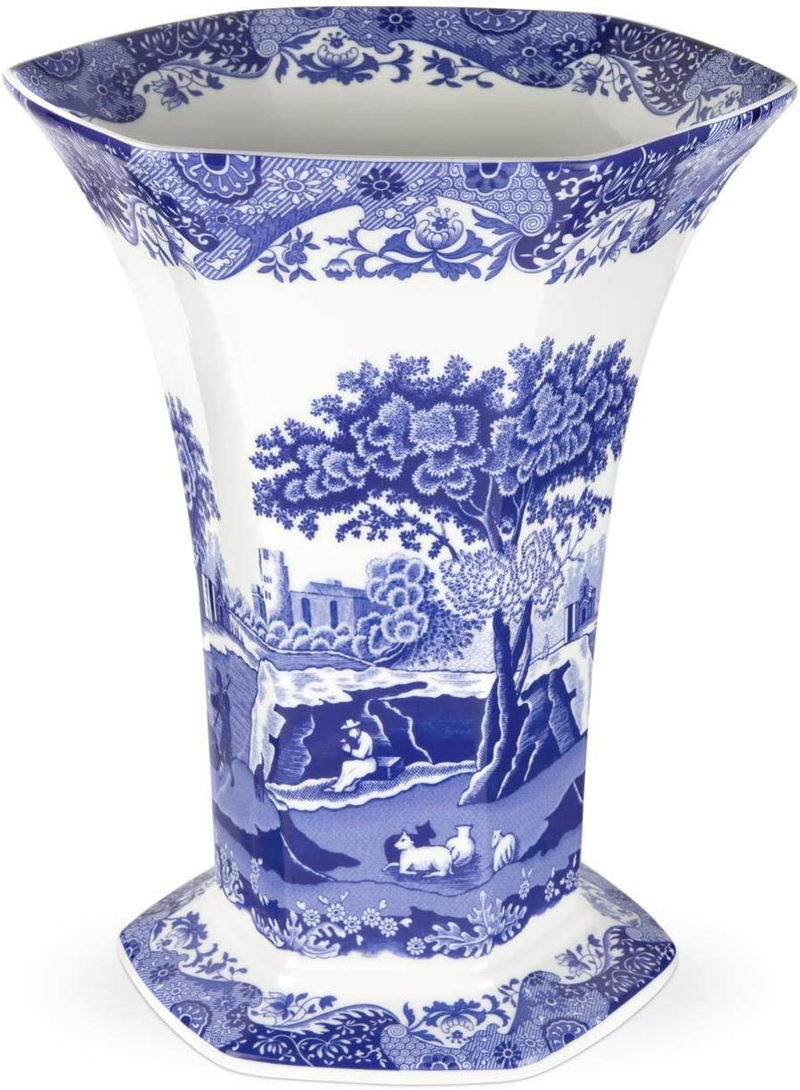 Spode Blue Italian Hexigonal Vase