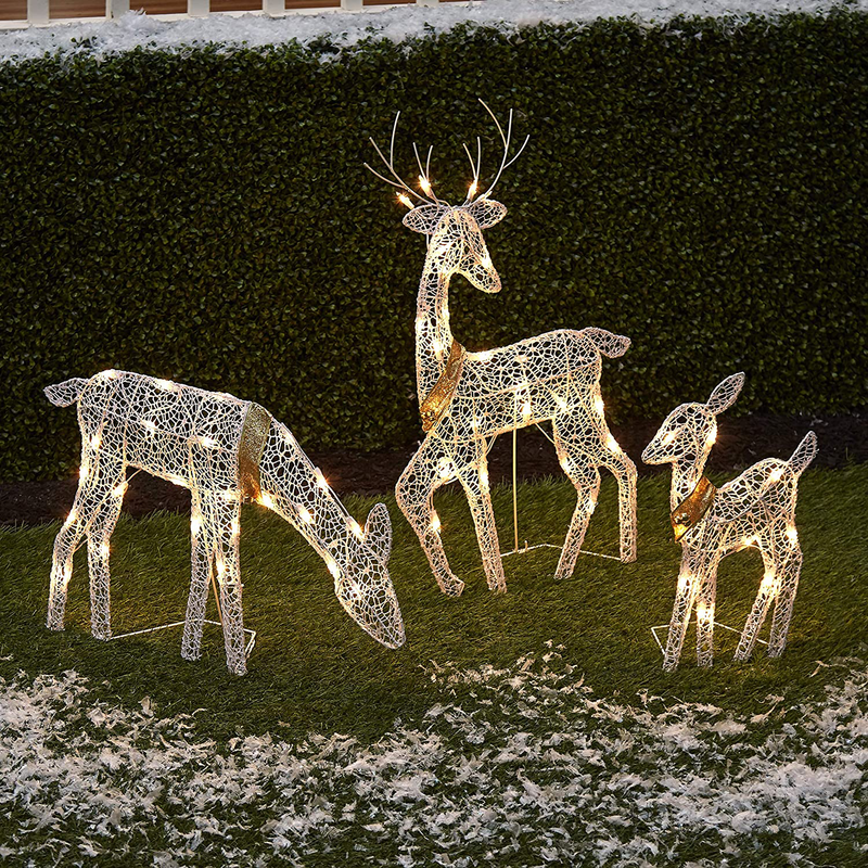The Lakeside Collection 3-Pc. Lighted Deer Family - Outdoor Christmas, Winter Decoration for Front Yards Home & Garden > Decor > Seasonal & Holiday Decorations& Garden > Decor > Seasonal & Holiday Decorations LTD Commodities   