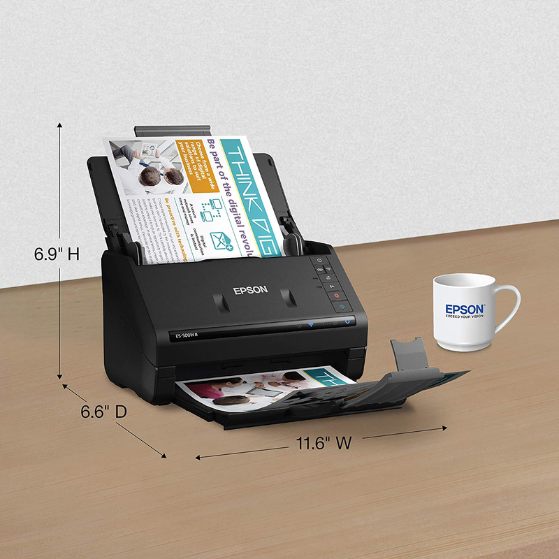 Epson Workforce ES-500W II Wireless Color Duplex Desktop Document Scanner for PC and Mac, with Auto Document Feeder (ADF) and Scan from Smartphone or Tablet Electronics > Print, Copy, Scan & Fax > Printers, Copiers & Fax Machines Epson   