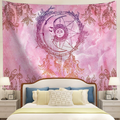 Maccyafst Dreamcatcher Tapestry Moon and Sun Tapestry Bohemian Mandala Tapestry Psychedelic Tapestry Wall Hanging for Home Decor(H59.1×W78.7 inches) Home & Garden > Decor > Artwork > Decorative Tapestries Maccyafst Pink Moon Dreamcatcher 59.1"×78.7" 
