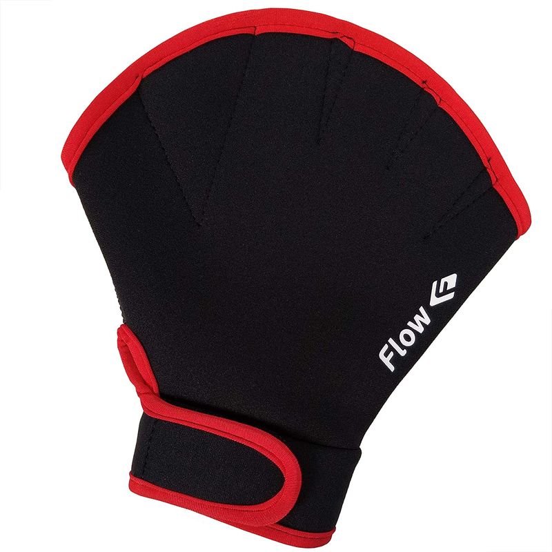 Flow Swimming Resistance Gloves - Webbed Gloves for Water Aerobics, Aquatic Fitness, and Swim Training Sporting Goods > Outdoor Recreation > Boating & Water Sports > Swimming > Swim Gloves Flow Swim Gear Black/Red Large 