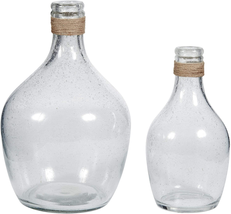 Signature Design by Ashley Marcin Modern Glass 2 Peiece Bottle Neck Vase Set, Clear Home & Garden > Decor > Vases Signature Design by Ashley Default Title  