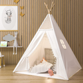 Joynote Teepee Tent for Kids Indoor Tents with Mat, Inner Pocket, Unique Reinforcement Part - Foldable Play Tent Canvas Tipi Childrens Tents for Girls & Boys (White) Sporting Goods > Outdoor Recreation > Camping & Hiking > Tent Accessories JoyNote Off-white  