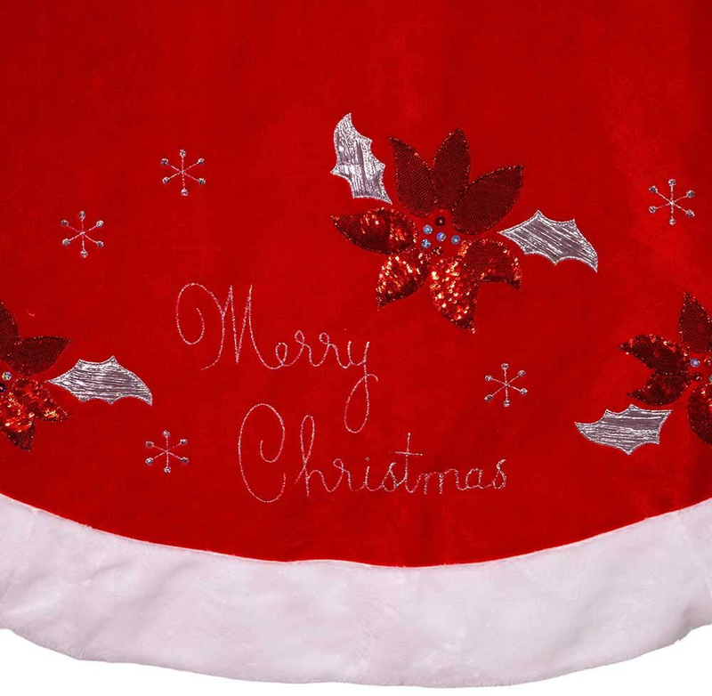 Kurt S. Adler 72-Inch Red and White Velvet Merry Christmas Applique Treeskirt Tree Skirt, Multi Home & Garden > Decor > Seasonal & Holiday Decorations > Christmas Tree Skirts Kurt S. Adler   