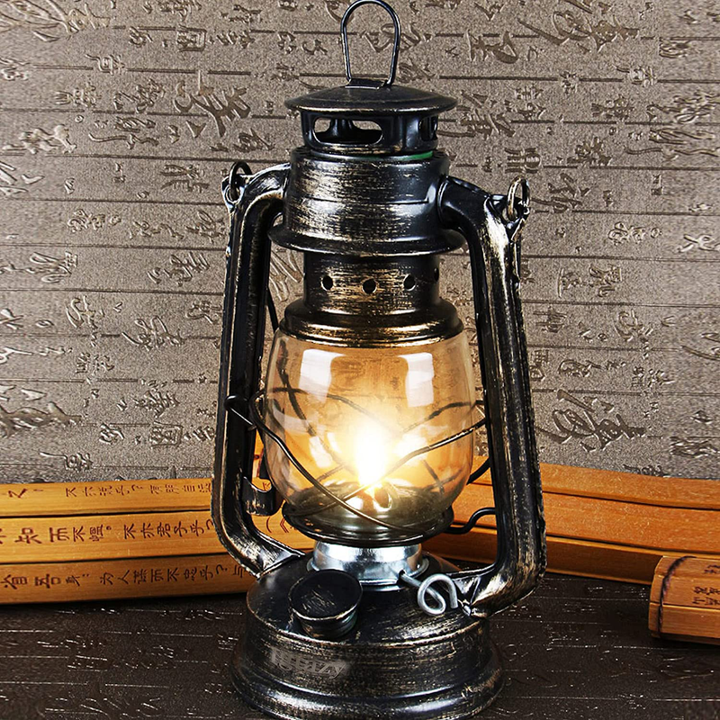 Kerosene Oil Lamp Sets,2 Kerosene Lanterns and 1 Mosquito Coil Holder, Rustic Hurricane Lamp for Indoor and Outdoor Use, Table top Decoration (Old Silver) Home & Garden > Lighting Accessories > Oil Lamp Fuel Igtazy   
