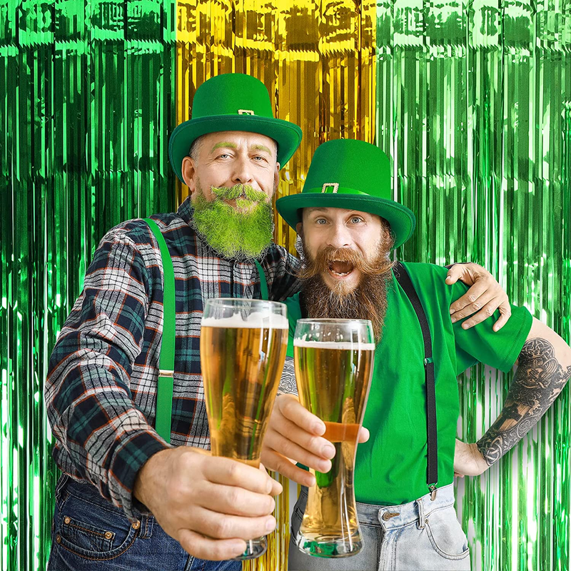 Lolstar 3 Pack St. Patrick'S Day Foil Fringe Curtains St Patrick'S Day Party Decoration 3.3 X 8.2 Ft Green Gold Light Green Tinsel Fringe Curtain Photo Booth, Streamer Backdrop for Irish Theme Decor Arts & Entertainment > Party & Celebration > Party Supplies LOLStar   