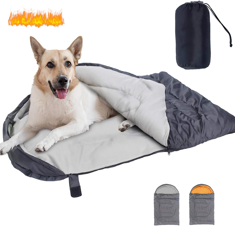 KUDES Dog Sleeping Bag Waterproof Warm Packable Dog Bed with Storage Bag for Indoor Outdoor Travel Camping Hiking Backpacking (43''Lx27''W) Animals & Pet Supplies > Pet Supplies > Dog Supplies > Dog Beds KUDES Grey  