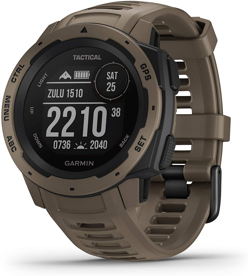 Garmin 010-02064-00 Instinct, Rugged Outdoor Watch with GPS, Features Glonass and Galileo, Heart Rate Monitoring and 3-Axis Compass, Graphite Apparel & Accessories > Jewelry > Watches Garmin Tactical Tan Instinct Tactical 