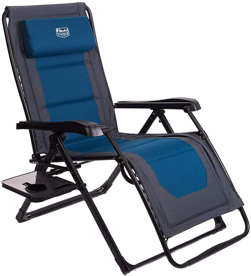 Timber Ridge Zero Gravity Chair Oversized Recliner Folding Patio Lounge Chair 350Lbs Capacity Adjustable Lawn Chair with Headrest for Outdoor, Camping, Patio, Lawn Sporting Goods > Outdoor Recreation > Camping & Hiking > Camp Furniture TIMBER RIDGE   