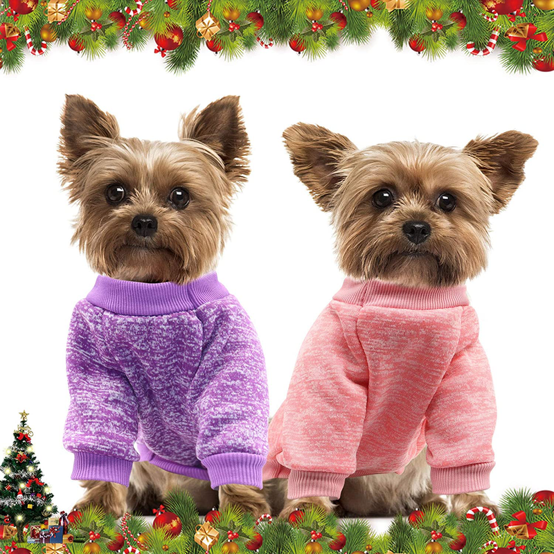 HYLYUN 4 Pieces Small Dog Sweater - Pet Dog Classic Knitwear Sweater Soft Thickening Warm Pup Dogs Shirt Winter Puppy Sweater for Dogs Animals & Pet Supplies > Pet Supplies > Dog Supplies > Dog Apparel HYLYUN   