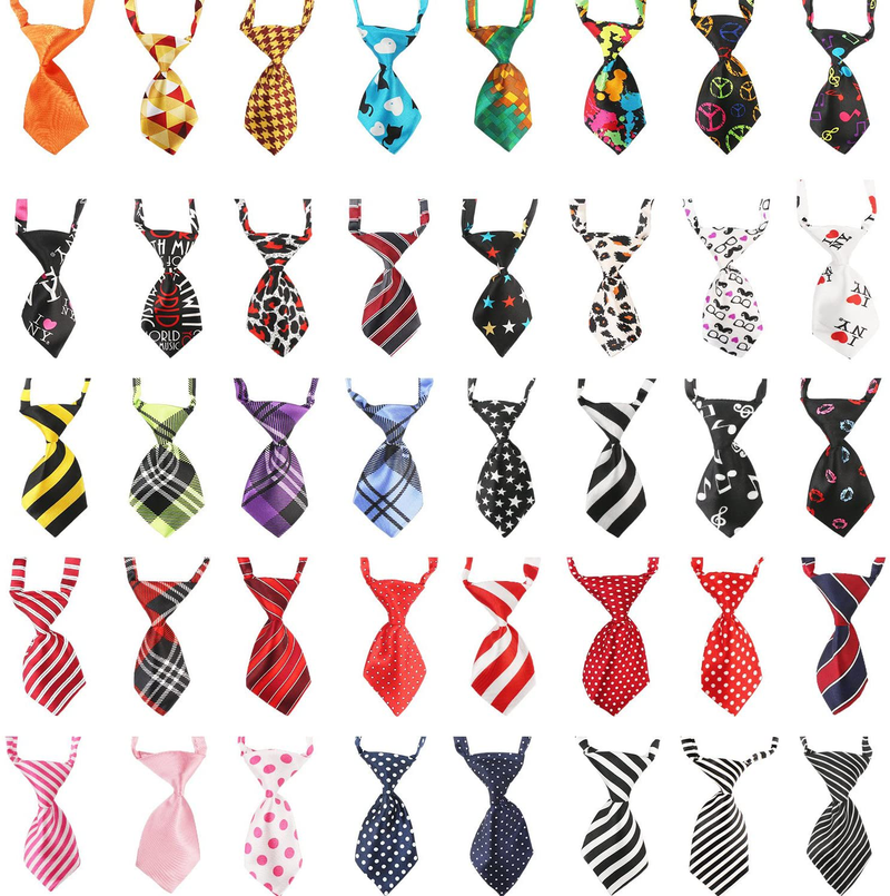 Segarty Neck Ties for Dog, 40 Pack Adjustable Pet Bow Ties Assorted Pattern for Small Dogs Cats Bowties Puppy Neckties Grooming Bows Festival Photography Holiday Party Valentine Costumes Birthday Gift Animals & Pet Supplies > Pet Supplies > Cat Supplies > Cat Apparel Segarty Classic  