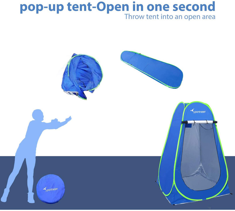 Sportneer Pop up Privacy Changing Tent Camping Shower Tent, Portable Dressing Bathroom Potty Tent for Camping Hiking Toilet Beach Sun Shelter Picnic Fishing with Carrying Bag, UPF50+ 6.25 Ft Tall Sporting Goods > Outdoor Recreation > Camping & Hiking > Portable Toilets & Showers Sportneer   