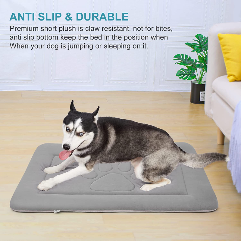 Hero Dog Large Dog Bed Crate Pad Mat Cute Paw Pet Beds for Medium, Large, and Extra Large Dogs, Washable Dog Sleeping Mattress with anti Slip Bottom, Multi Colors Animals & Pet Supplies > Pet Supplies > Dog Supplies > Dog Beds Hero Dog   