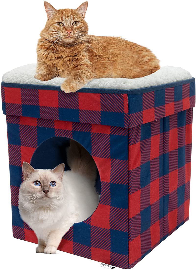 Kitty City Large Cat Bed, Stackable Cat Cube, Indoor Cat House/Cat Condo, Cat Scratcher Animals & Pet Supplies > Pet Supplies > Cat Supplies > Cat Beds SportPet Designs Holiday  