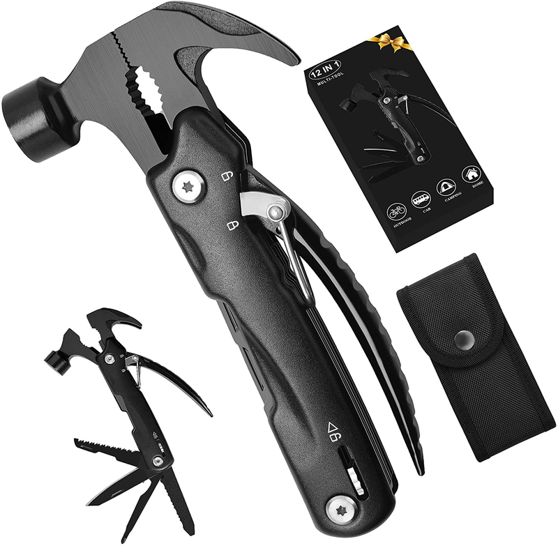 Mirrorzone Multitool Camping Accessories, Multitool Hammer Camping Gear Survival Tool, Mens Gifts, Cool Gadgets, Stocking Stuffers for Men, Perfect Christmas Gifts for Men/Dad/Husband/Him (Black) Sporting Goods > Outdoor Recreation > Camping & Hiking > Camping Tools MirrorZone   
