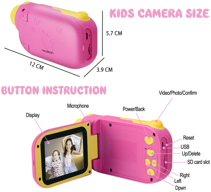 Kids Video Camera for Girls Gift,hyleton 1080P FHD Digital Kids Camera Camcorder Video DV with 2.4" Screen for Age 3-10 Cameras & Optics > Cameras > Video Cameras hyleton   