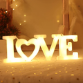 LED Love Sign for Valentines Day Decor, Battery Operated Light up Love Marquee Letter Sign for Wall Table Top Home Decoration Anniversary Engagement Proposal Party Favor, Warm White Home & Garden > Decor > Seasonal & Holiday Decorations VIKASI warm white light  