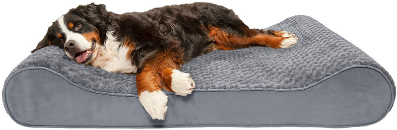 Furhaven Orthopedic, Cooling Gel, and Memory Foam Pet Beds for Small, Medium, and Large Dogs - Ergonomic Contour Luxe Lounger Dog Bed Mattress and More Animals & Pet Supplies > Pet Supplies > Dog Supplies > Dog Beds Furhaven Pet Products, Inc Ultra Plush Gray Contour Bed (Cooling Gel Foam) Giant (Pack of 1)