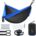 Grassman Camping Hammock Double & Single Portable Hammock with Tree Straps, Lightweight Parachute Hammocks Camping Accessories Gear for Indoor Outdoor Backpacking, Travel, Hiking, Beach Home & Garden > Lawn & Garden > Outdoor Living > Hammocks Grassman Black One Person 