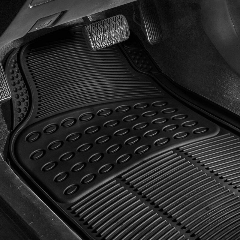 FH Group F11305BLACK Black All Weather Floor Mat, 4 Piece (Full Set Trimmable Heavy Duty) Vehicles & Parts > Vehicle Parts & Accessories > Motor Vehicle Parts > Motor Vehicle Seating FH Group   
