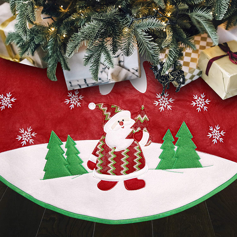 Christmas Tree Skirt, Merry Christmas Decorations Red Small Xmas Tree Collar Christmas Party Decor,Snowflake Creative Red Christmas Tree Decor for Farmhouse Fireplace Holiday Party, 35 inch Home & Garden > Decor > Seasonal & Holiday Decorations > Christmas Tree Skirts GOMALL Red 35 Inch 