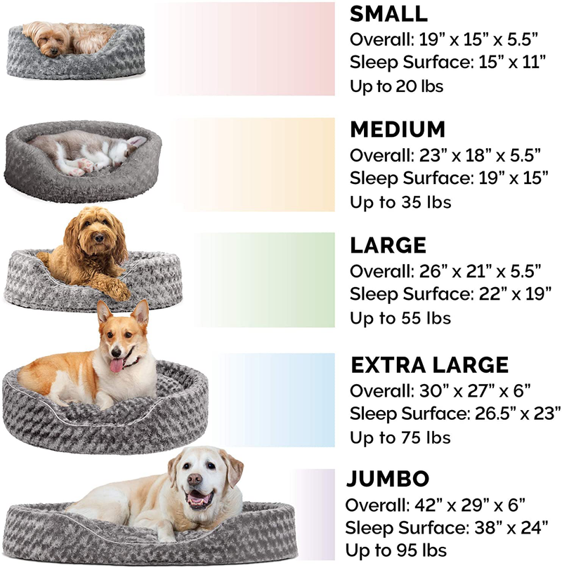 Furhaven Pet Beds for Small, Medium, and Large Dogs - round Oval Cuddler Supportive Dog Bed with Removable Cover - Multiple Sizes & Styles
