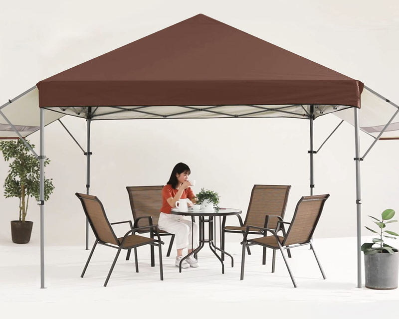 MASTERCANOPY 10x10 Pop-up Gazebo Canopy Tent with Double Awnings Dark Gray Home & Garden > Lawn & Garden > Outdoor Living > Outdoor Structures > Canopies & Gazebos MASTERCANOPY brown 10x17 