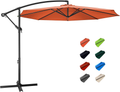 KITADIN Offset Umbrella 10Ft Cantilever Patio Hanging Umbrella Outdoor Market Umbrellas with Crank Lift & Cross Base (Navy) Home & Garden > Lawn & Garden > Outdoor Living > Outdoor Umbrella & Sunshade Accessories KITADIN Orange-2 10 Ft 