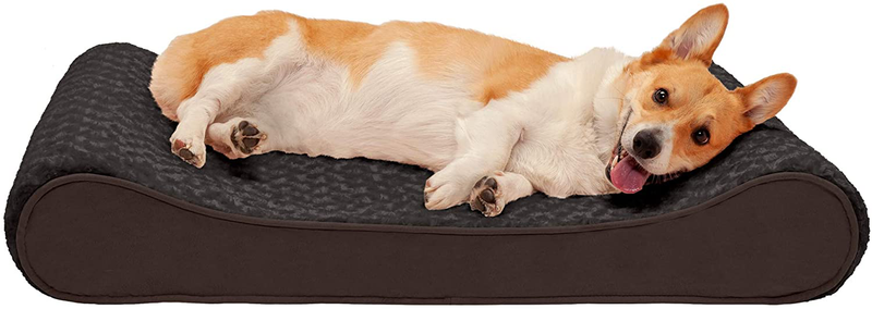 Furhaven Orthopedic, Cooling Gel, and Memory Foam Pet Beds for Small, Medium, and Large Dogs - Ergonomic Contour Luxe Lounger Dog Bed Mattress and More Animals & Pet Supplies > Pet Supplies > Dog Supplies > Dog Beds Furhaven Pet Products, Inc Ultra Plush Chocolate Contour Bed (Memory Foam) Large (Pack of 1)