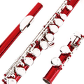 Glory Closed Hole C Flute With Case, Tuning Rod and Cloth,Joint Grease and Gloves Nickel/Laquer-More Colors available,Click to see more colors  GLORY Red  