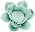 OwnMy 4.5 Inch Ceramic Lotus Flower Tea light Holder Lotus Petals Candle Holder Candlestick, Votive Flower Tealight Candle Holder Candle Lamps Holder with Gift Box for Home Decor Wedding Party (Green) Home & Garden > Decor > Home Fragrance Accessories > Candle Holders OwnMy Green  