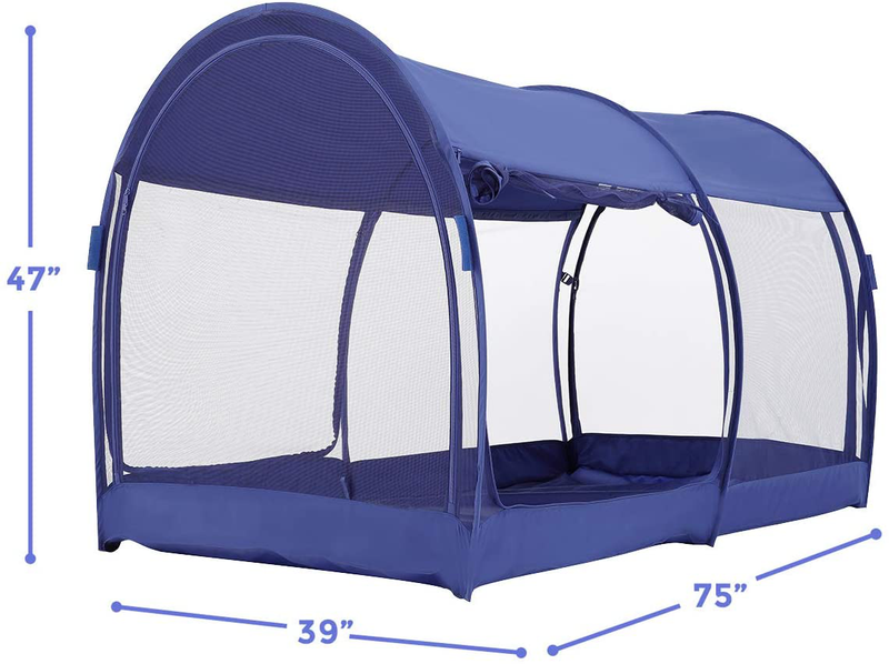 LEEDOR Mosquito Net Bed Tent Canopy Indoor Tent Privacy Bed Fort Dream Tent for Kids or Adult Navy Full 75 X 54 X 47H'' (Mattress Not Included)