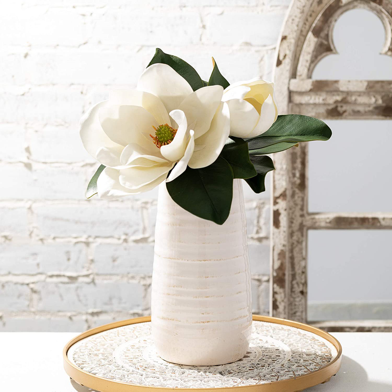 Sullivans Ceramic Vase, 11.5 x 5 Inches, Distressed White (CM2496) Home & Garden > Decor > Vases Sullivans   