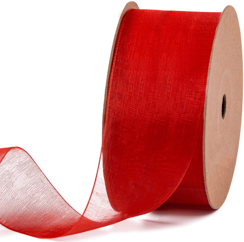 LaRibbons 1 Inch Sheer Organza Ribbon - 25 Yards for Gift Wrappping, Bouquet Wrapping, Decoration, Craft - Rose Arts & Entertainment > Hobbies & Creative Arts > Arts & Crafts > Art & Crafting Materials > Embellishments & Trims > Ribbons & Trim LaRibbons Red 1.5 inch x 25 Yards 