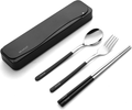 DEVICO Travel Utensils, 18/8 Stainless Steel 4pcs Cutlery Set Portable Camp Reusable Flatware Silverware, Include Fork Spoon Chopsticks with Case (Black) Home & Garden > Kitchen & Dining > Tableware > Flatware > Flatware Sets DEVICO black-1  
