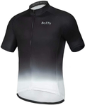 ROTTO Cycling Jersey Mens Bike Shirt Short Sleeve Gradient Color Series Sporting Goods > Outdoor Recreation > Cycling > Cycling Apparel & Accessories ROTTO B1 Black-white Medium 