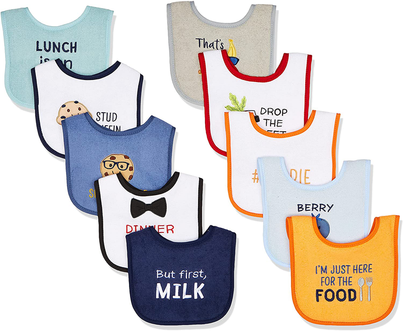 Hudson Baby Unisex Baby Cotton Terry Drooler Bibs with Fiber Filling Home & Garden > Decor > Seasonal & Holiday Decorations Hudson Baby Boy Muffin One Size 