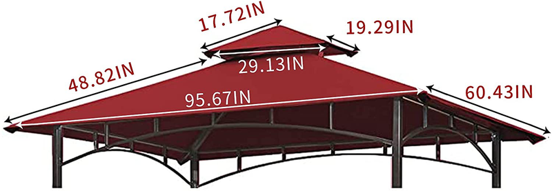 CoastShade 8x 5 Grill BBQ Gazebo Double Tiered Replacement Canopy Roof Outdoor Barbecue Gazebo Tent Roof Top,Burgundy Home & Garden > Lawn & Garden > Outdoor Living > Outdoor Structures > Canopies & Gazebos CoastShade   