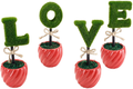 Mygift Set of 4 Decorative Artificial Sculpted Topiary Hedge Planter with Lettering That Spell Love in White Ceramic Pots Home & Garden > Decor > Seasonal & Holiday Decorations MyGift Red  