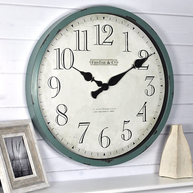 FirsTime & Co. Bellamy Wall Clock, 24", Aged Teal Home & Garden > Decor > Clocks > Wall Clocks FirsTime & Co. Aged Teal  