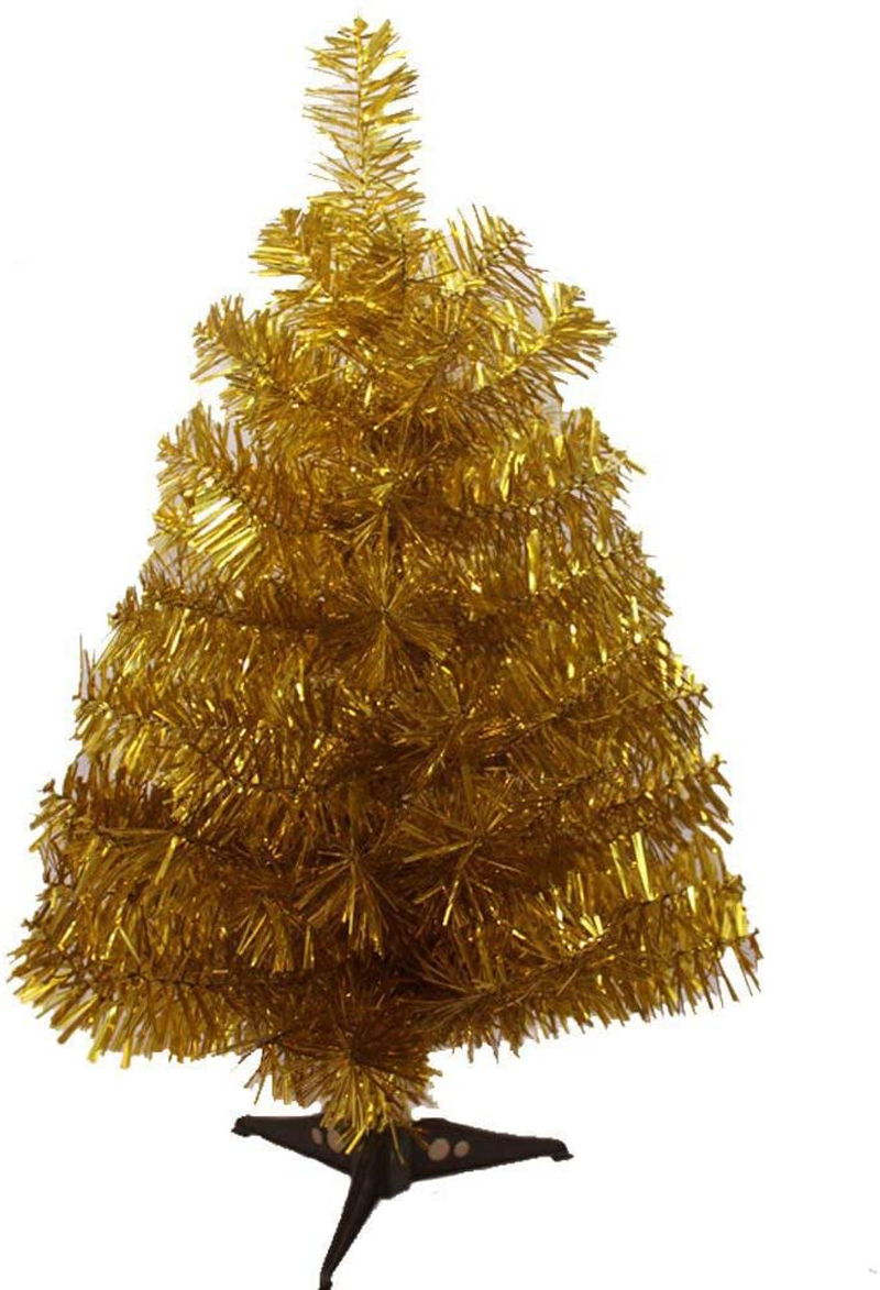 MOJUN Artificial Christmas Tree with Plastic Stand Holder Base, 60cm/2-feet, Black Home & Garden > Decor > Seasonal & Holiday Decorations > Christmas Tree Stands MOJUN Gold  