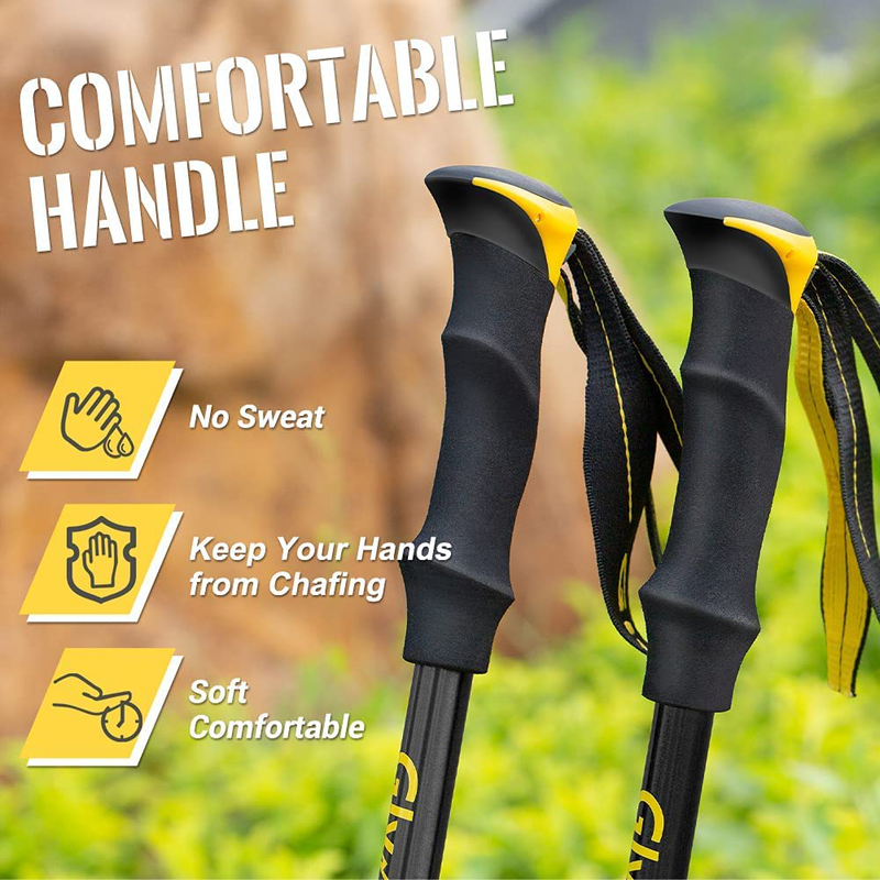 Glymnis Trekking Poles Collapsible Hiking Poles Lightweight Folding Walking Hiking Sticks Aluminum 7075 with Quick Lock for Hiking Camping Backpacking 2 Pack (43--51 In) Sporting Goods > Outdoor Recreation > Camping & Hiking > Hiking Poles Glymnis   