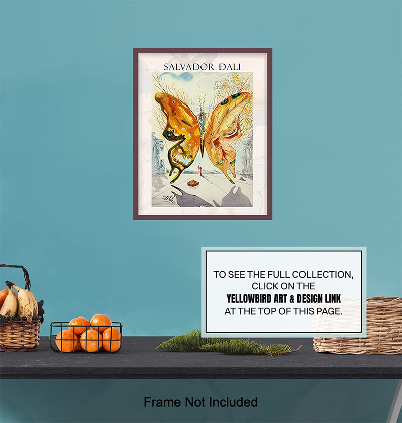 Salvador Dali Wall Art & Decor Print - Gallery Wall Art - Museum Poster - Modern Surrealism Wall Art - Contemporary Wall Art - Butterfly Picture - Living Room, Bedroom - Women, Men, Housewarming Gift Home & Garden > Decor > Artwork > Posters, Prints, & Visual Artwork Yellowbird Art & Design   