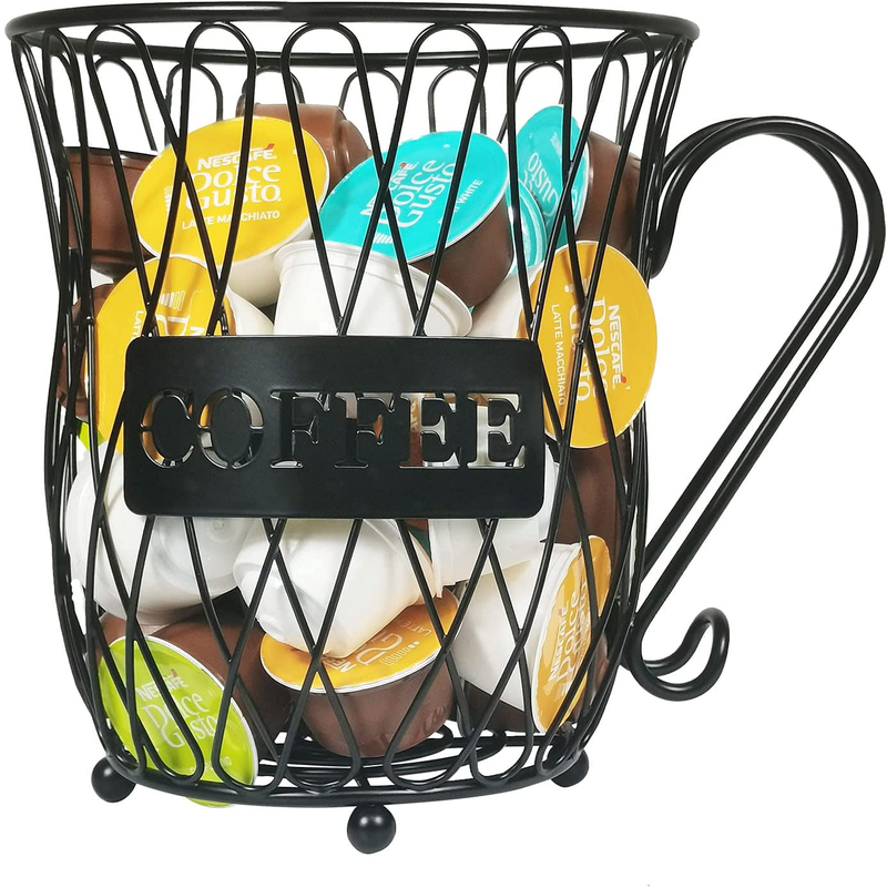 K Cup Holder with Stickers, Large Capacity Coffee Capsule Organizer, 50 k cup storage organizer, Kcups Pod Organizer for Coffee Bar Accessories&Decor, Coffee Pod Storage Holder for Counter Home & Garden > Decor > Seasonal & Holiday Decorations Stegodon Coffee Basket  