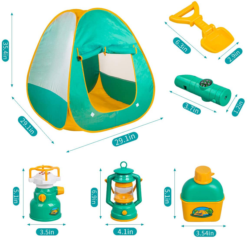 Meland Kids Camping Set with Tent 24Pcs - Camping Gear Tool Pretend Play Set for Toddlers Kids Boys Girls Outdoor Toy Birthday Gift Sporting Goods > Outdoor Recreation > Camping & Hiking > Camping Tools 3 years and up   